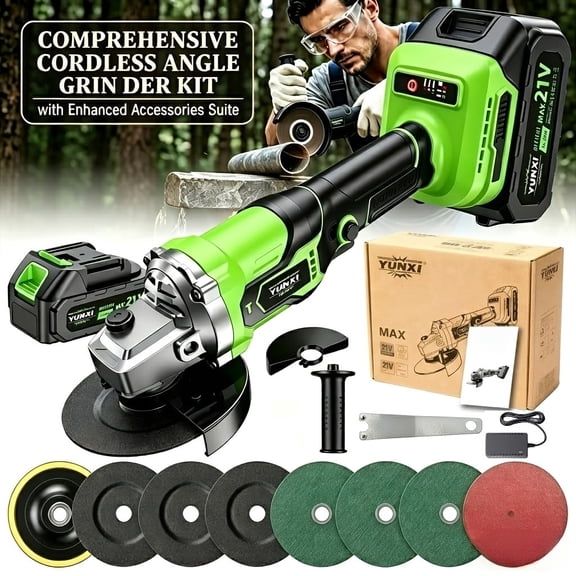 21V new rechargeable angle grinder, lightweight and multifunctional handheld angle grinder, ergonomically designed, suitable for polishing various materials,