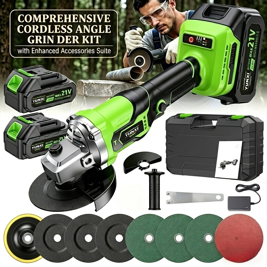 21V new rechargeable angle grinder, lightweight and multifunctional handheld angle grinder, ergonomically designed, suitable for polishing various materials,