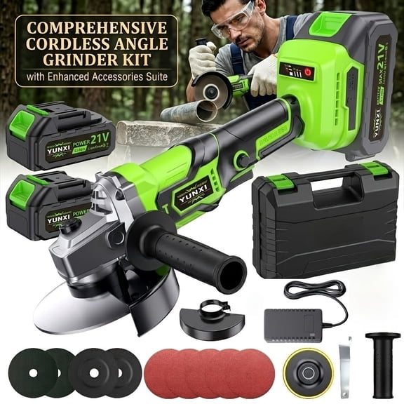 21V new rechargeable angle grinder, lightweight and multifunctional handheld angle grinder, ergonomically designed, suitable for polishing various materials,