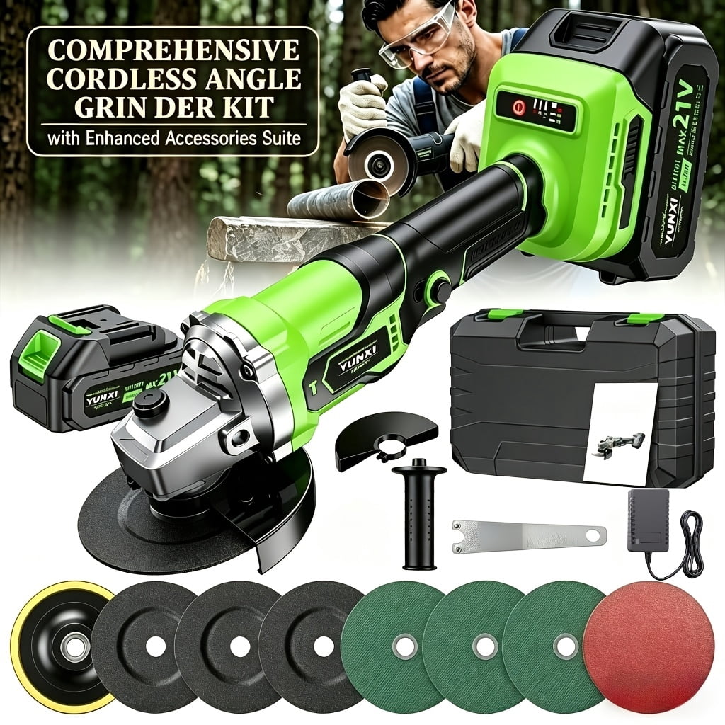 21V new rechargeable angle grinder, lightweight and multifunctional handheld angle grinder, ergonomically designed, suitable for polishing various materials,