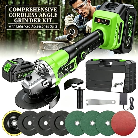 21V new rechargeable angle grinder, lightweight and multifunctional handheld angle grinder, ergonomically designed, suitable for polishing various materials,