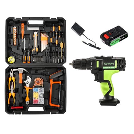 21VF Cordless Drill/Driver, 2-Speed Lithium-Ion with Impact Function, 3-in-1 Electric Power Tool