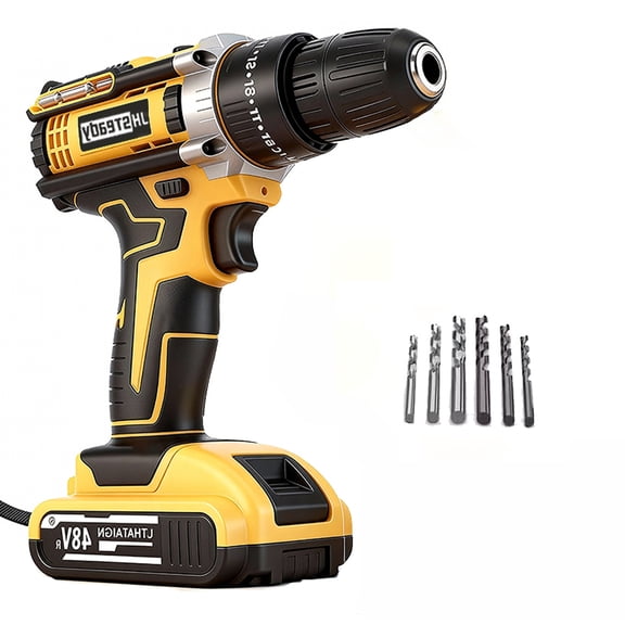 21Vcordless drill Heavy-Duty Cordless Drill & Tool Set with 1-2 Batteries, All-in-One Hand Tool SetLithium-Ion Drill Press, Screwdrivers, Bits, Wrenches,