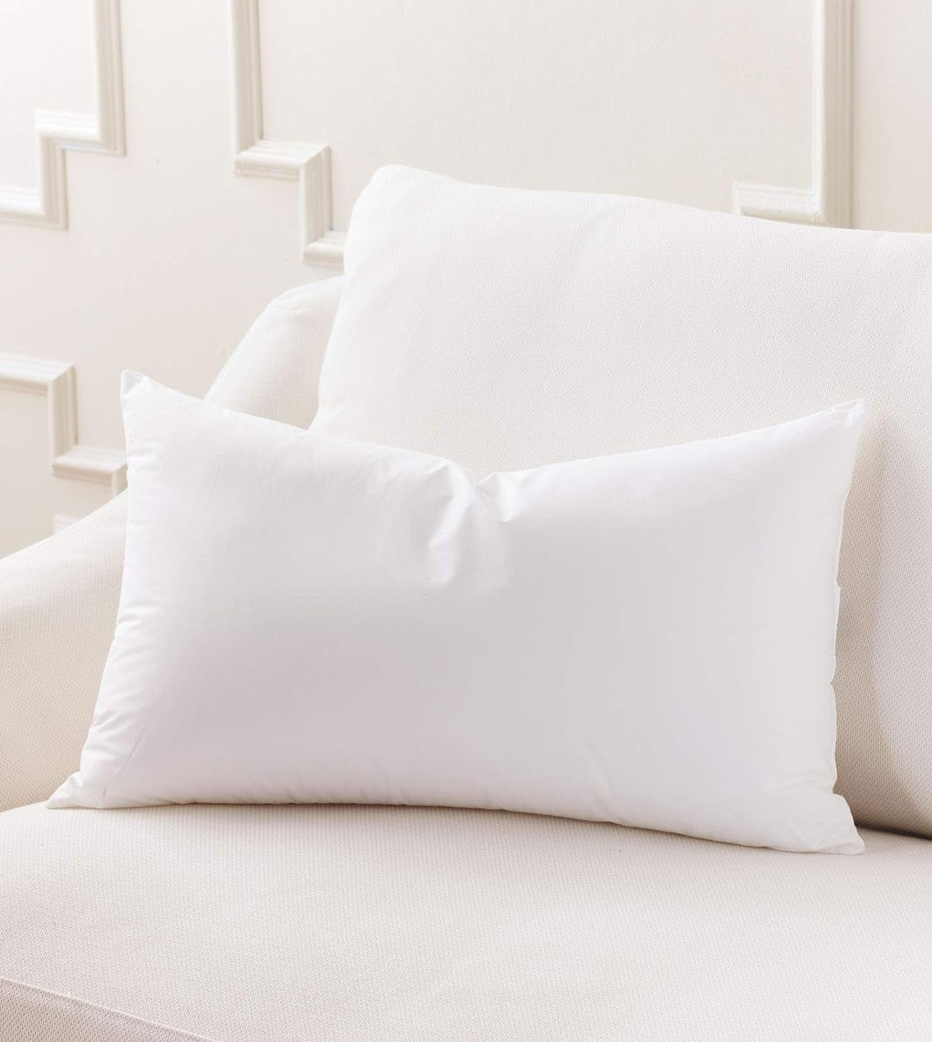 21X27 Luxury Hypoallergenic 50 50 Fluffy Feather Mix Rectangular Standard Pillow Insert 100 Cotton Shell Never Vacuum Packed Odorless Made In