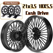 21X3.5 18X5.5 Fat Spoke Wheels Rim + Rotors for Harley Road King Glide 2009-UP