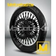 thumbnail image 1 of 21X3.5 52 Fat Spoke Wheel for Harley Touring Bagger fits 2000-2007 Models (BLACK RIM/HUB/SPOKE & BLACK Wall Tire), 1 of 1
