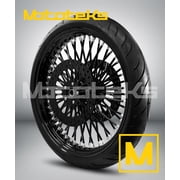21X3.5 52 Fat Spoke Wheel for Harley Touring Bagger fits 2008-ABOVE Models W/ABS BLACK RIM/HUB/SPOKE & BLACK Wall Tire