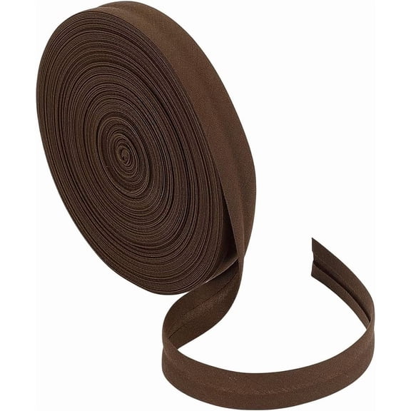 21Yards Brown Bias Binding Tape 5/8 Inch Polyester Cotton Hemming Tape Bulk for DIY Garment Sewing Seaming Quilting Hemming Binding Crafts