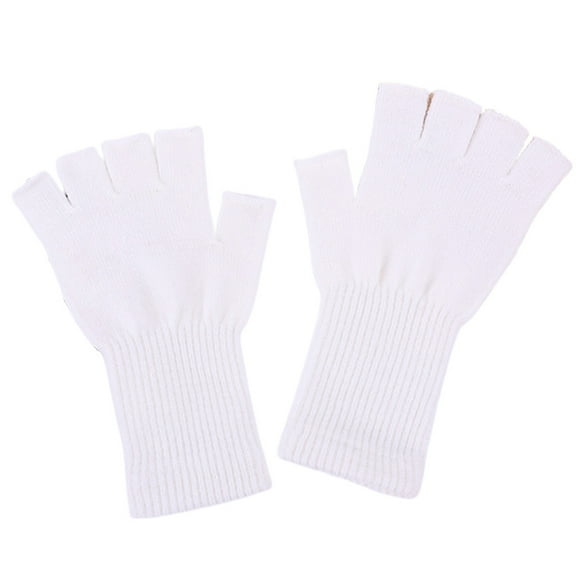 21cm 1 Pair Unisex Half Finger Gloves Winter Knit Warm Mittens Fingerless Gloves for Men and Women