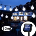 thumbnail image 1 of 21ft  30 LED Solar Globe Fairy String  Lights , Outdoor Bulb Pathway Wall Landscape Night String Lights, Waterproof Warm/White Lamp Home Yard Garden Party Decoration (Cool white), 1 of 7
