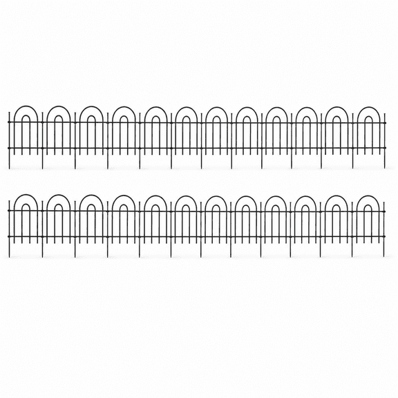 21ft X 13inl Barrier Fence 15 Panels No Dig For Dogs Rabbit Anti Digging Defense Garden Edging Border Rustproof Metal Arched Decorative Fencing Outdoor Yard Lawn