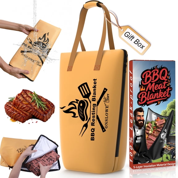 21in BBQ Blanket for Resting Meat - Meat Resting Bag of Washable Oxford Cloth - Insulated Brisket Resting Blanket for Turkey, Pork Shoulder & Beef - Gifts for Men, Christmas Gifts, BBQ Lovers Gift
