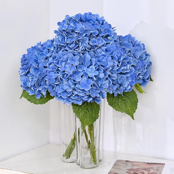 21in Hydrangea Artificial Flowers, Latex Real Touch Hydrangeas Lifelike Large Hydrangea Flowers for Home Decor Party Arrangements Wedding Bouquets Centerpieces