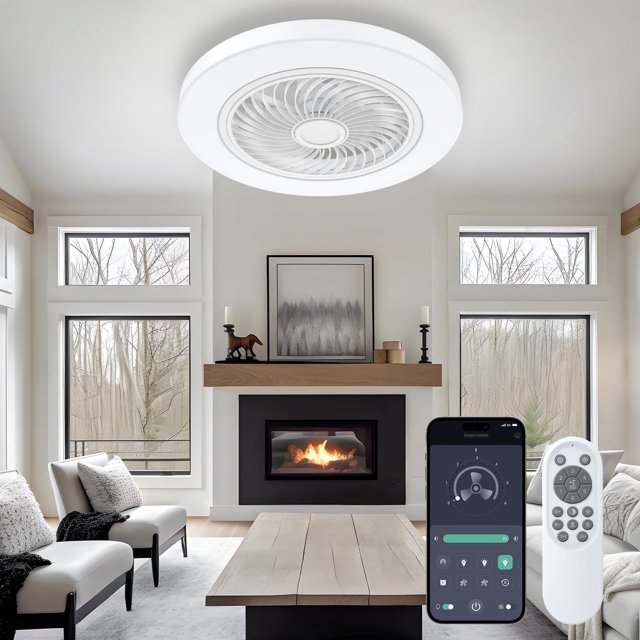 21in Indoor Ceiling Fan with Light ,Remote & APP Control, 3 Colors