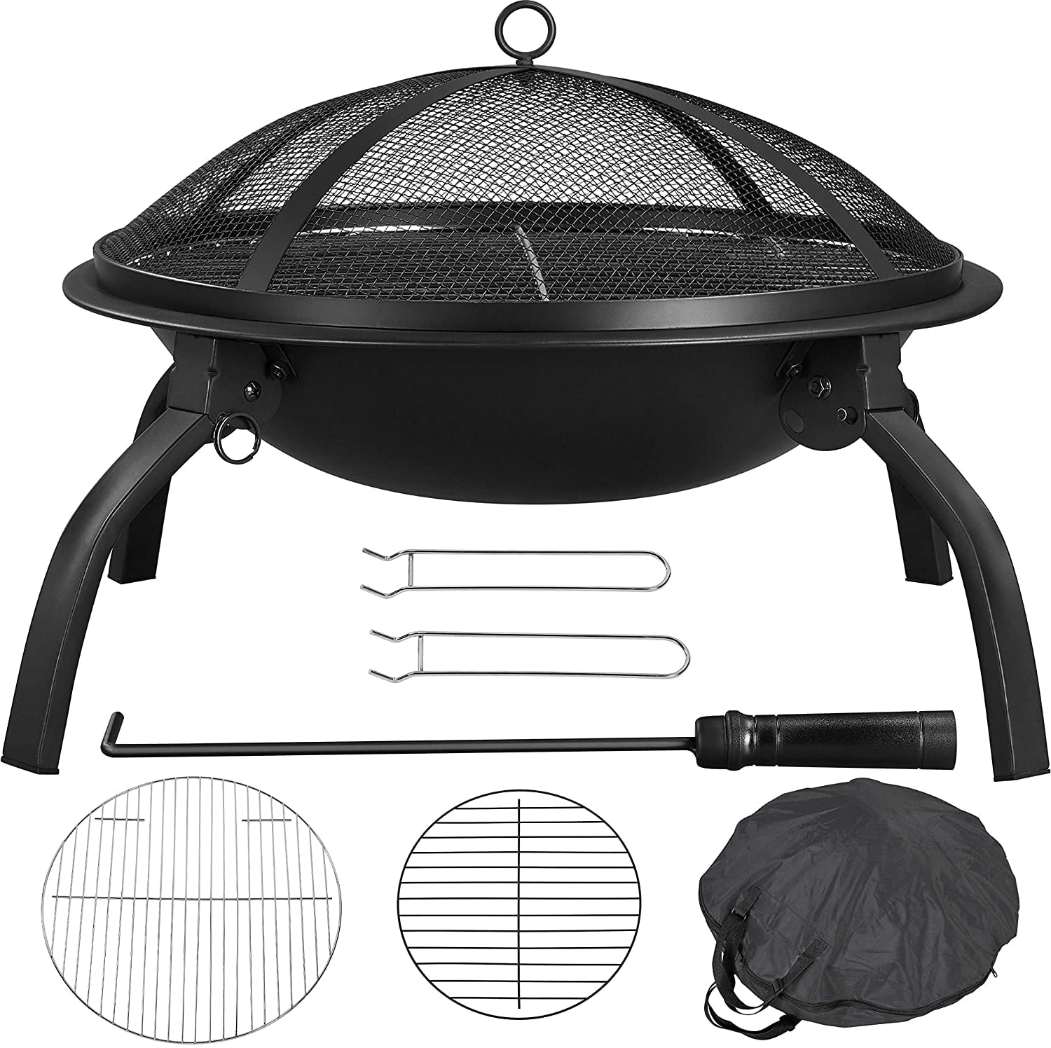 21inch Firepit Portable Folding Steel Fire Bowl Garden Treasures Fire