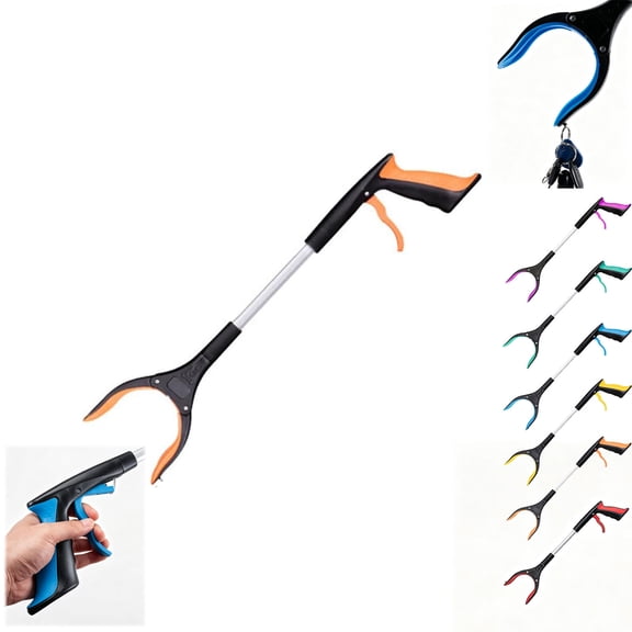 21inch Small Grabber Reacher Tool for Elderly Disabled, Lightweight Mobility Grip Reaching Tool (Orange)