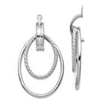 thumbnail image 1 of 14k White Gold Polished Double Hoop Earrings Jackets 36x21mm Wide Earring Jacket for Women, 1 of 2