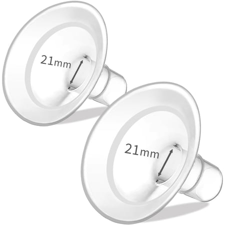 21mm Breast Pump Shields Flanges for Medela, Replace Flange Compatible with Medela Breast Pumps PersonalFit, Freestyle, Maxi, Freestyle Flex Connector