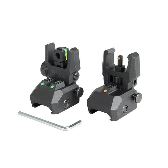21mm Folding Fiber-Optic Aiming Assist Low-Profile Polymer Sight Module for Picatinny Rail Systems