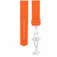 Tagger Clasp 21mm RUBBER WATCH BAND STRAP BUTTERFLY CLASP, Orange, Polished Silver ...