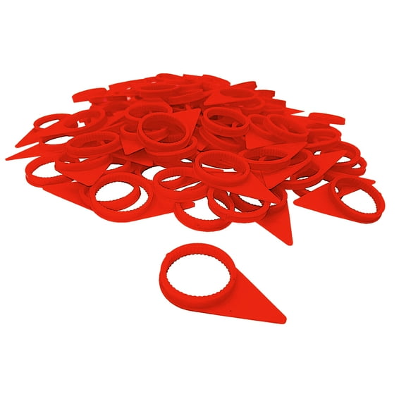 21mm Red Loose Wheel Lug Nut Safety Check Indicators by TYK Industries - 50 Pack