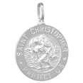 thumbnail image 1 of 21mm Sterling Silver St Christopher Medal Necklace 7/8 inch Round Nickel Free Italy with Stainless Steel Chain, 1 of 5
