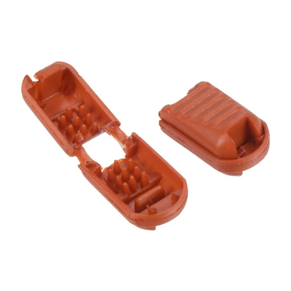 21mm Zipper Pull Cord Ends Zip Clip Buckle Rope End Lock for Backpacks, Brown, 100 Pack