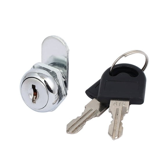 Uxcell 0.83" x 0.75" Metal Keyed Tubular Cam Lock for Cabinet Door Mailbox 1 Set