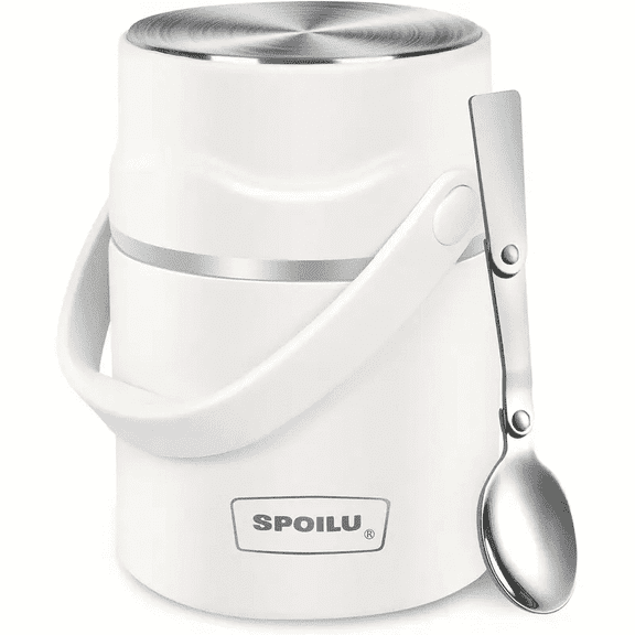 21oz Insulated Food Jar with Spoon, 12 Hours Hot & 24 Hours Cold, Leakproof Stainless Steel Food Container for Travel