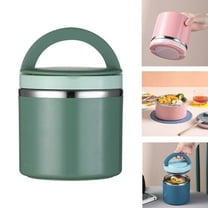 21oz Insulated Vacuum Food Jar with Buckle Lid Wide Mouth Soup Thermo for Hot Food Leakproof Stainless Steel Lunch Container for School Office Picnic (S,Green)