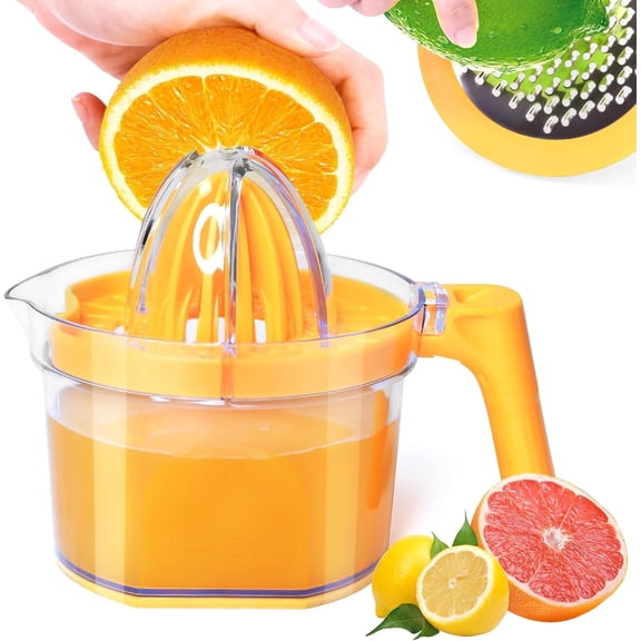 Blusmart Citrus Juicer 4-in-1 Manual Juicer, 21oz Multifunctional Hand Orange Juicer, Lemon Lime Squeezer with Comfortable Grip Handle