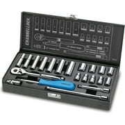 CHANNELLOCK 1/4-inch Metric Drive Socket Set, Includes Standard and Deep-Well Sizes, 6-point Sockets, Durable Steel Case, 21 pieces 34212