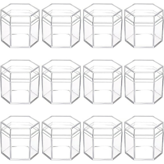 21pc Plastic Transparent Storage Box for Candy Biscuit Clear 56x50x50mm Inner Diameter: 45mm