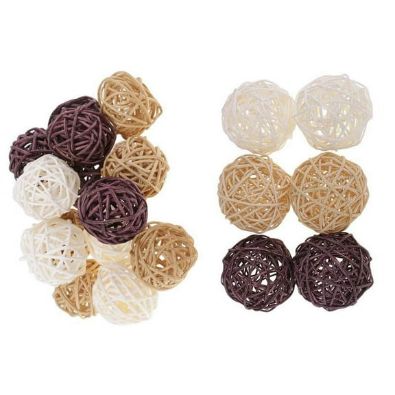 21pcs 3/5/6cm Wicker Rattan Balls Decorative Orbs Vase Fillers Twig Balls for Hanging Decor,, Little Animals Toys