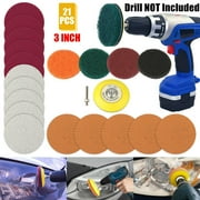 21pcs 3" Car Headlight Polishing Scouring Pad Auto Restoration Kit For Drill