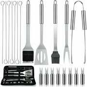 21pcs Complete Grill Accessories Kit, the Very Best Grill Gift on Birthday Wedding - Professional BBQ Accessories Set for Outdoor Camping Grilling