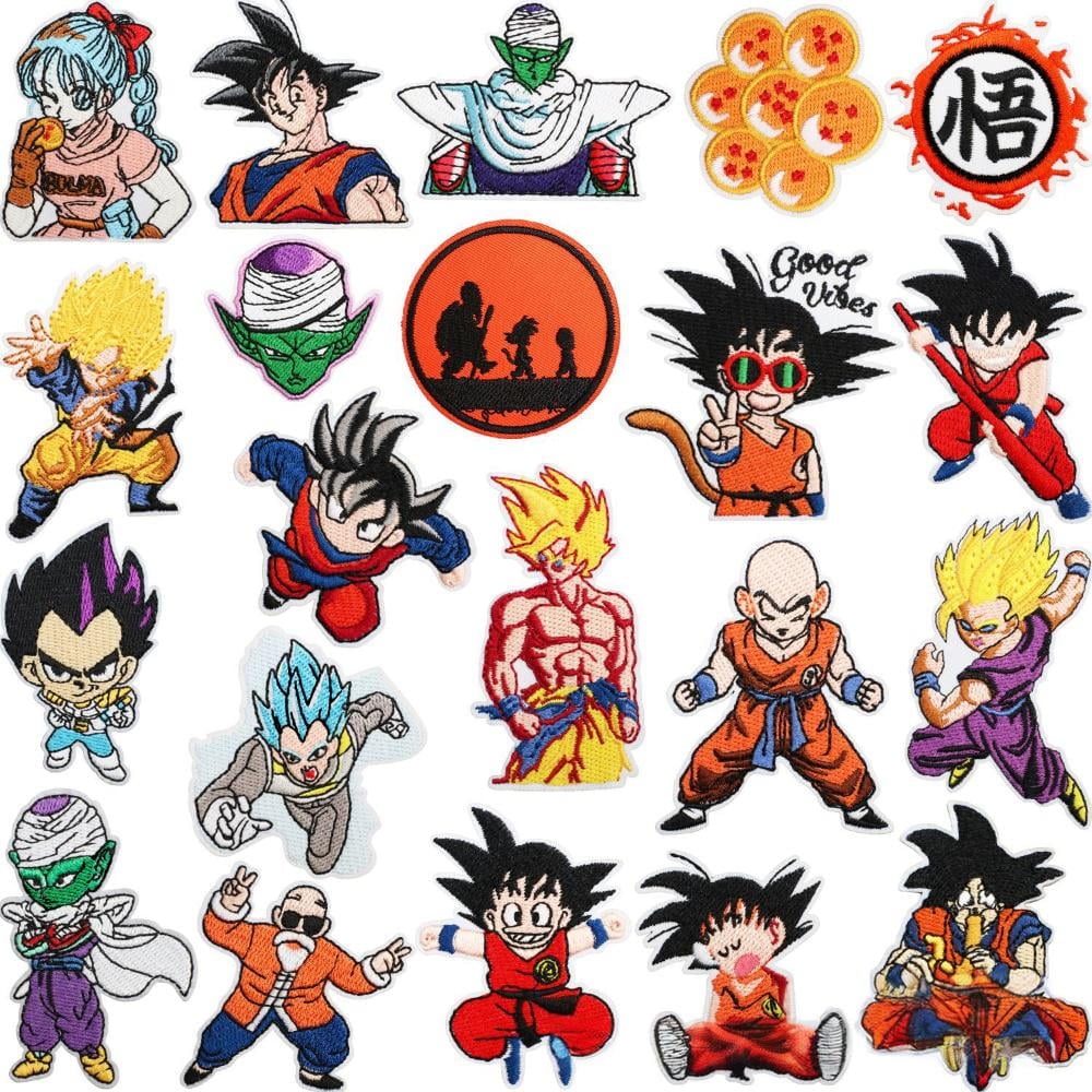 21pcs Dragon Ball Embroidered Patches, Sew/Iron On Repair Applique Embroidery Patches for T-Shirt, Jackets, Jeans, Vests,Hats, Backpacks,Bags