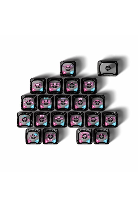 21pcs Kitten Themed Keycaps For Mechanical Keyboards Customizable Keycap Set