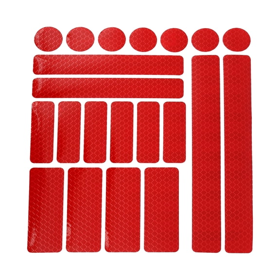 21pcs Red Reflective Stickers Safety Warning Strip Tape for Car Trucks Bicycles Motorcycles