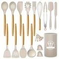 thumbnail image 1 of 21pcs/set, Silicone Utensil Set, Kitchen Utensil Set, Safety Cooking Utensils Set, Non-Stick Cooking Utensils Set With Wooden Handle, Washable Modern Cookware, Kitchen Stuff, Kitchen Gadgets, Kitchen, 1 of 9