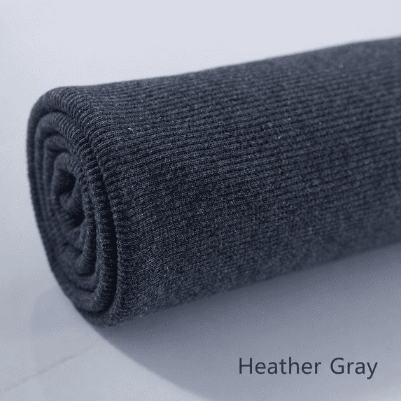 21s Cotton Spandex 2x2 Rib Knit Fabric by The Yard, Stretch Ribbed Cloth for Cuffs, Necklines and DIY Sewing