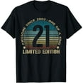thumbnail image 1 of 21st Birthday 21 Year Old Gifts Vintage 2003 Limited Edition T-ShirtMen and women, Black T-shirt, size: Extra large, 1 of 4