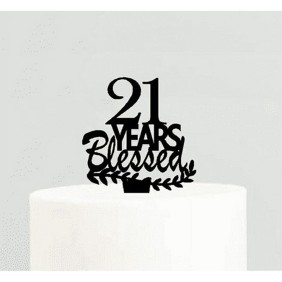 21st Birthday / Anniversary Blessed Years Cake Decoration Topper