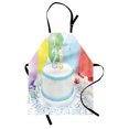 thumbnail image 1 of 21st Birthday Apron Legal Age of USA 21 Party Cake with Colorful Balloons Image Print, Unisex Kitchen Bib Apron with Adjustable Neck for Cooking Baking Gardening, White and Pale Blue, by Ambesonne, 1 of 3