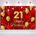 thumbnail image 1 of 21st Birthday Backdrop Banner Decorations Red and Gold for Women Men Her Him Happy 21 Years Old Bday Background Photography Party Decor Sign Supplies, 1 of 7