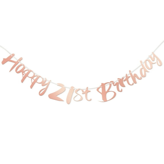 21st Birthday Banner Party Decoration 21 Decoration Birthday Garland Happy Birthday Sign Cheers to 21 Years Old Bday Party Supplies Pink
