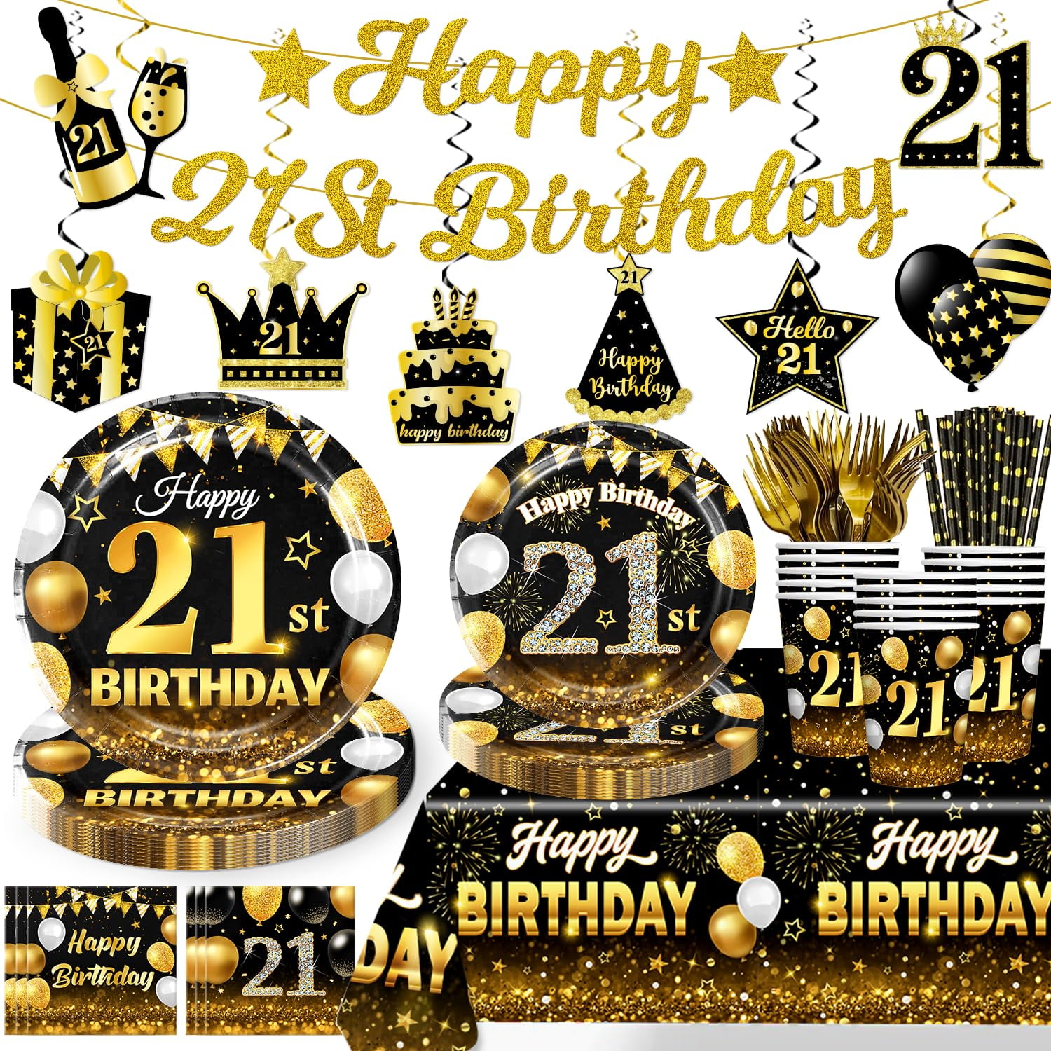 21st Birthday Decorations, 300 SSF20 gsm Thick Paper Plates Paper