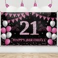 21st Birthday Decorations for Her Hot Pink Happy 21st Birthday Backdrop