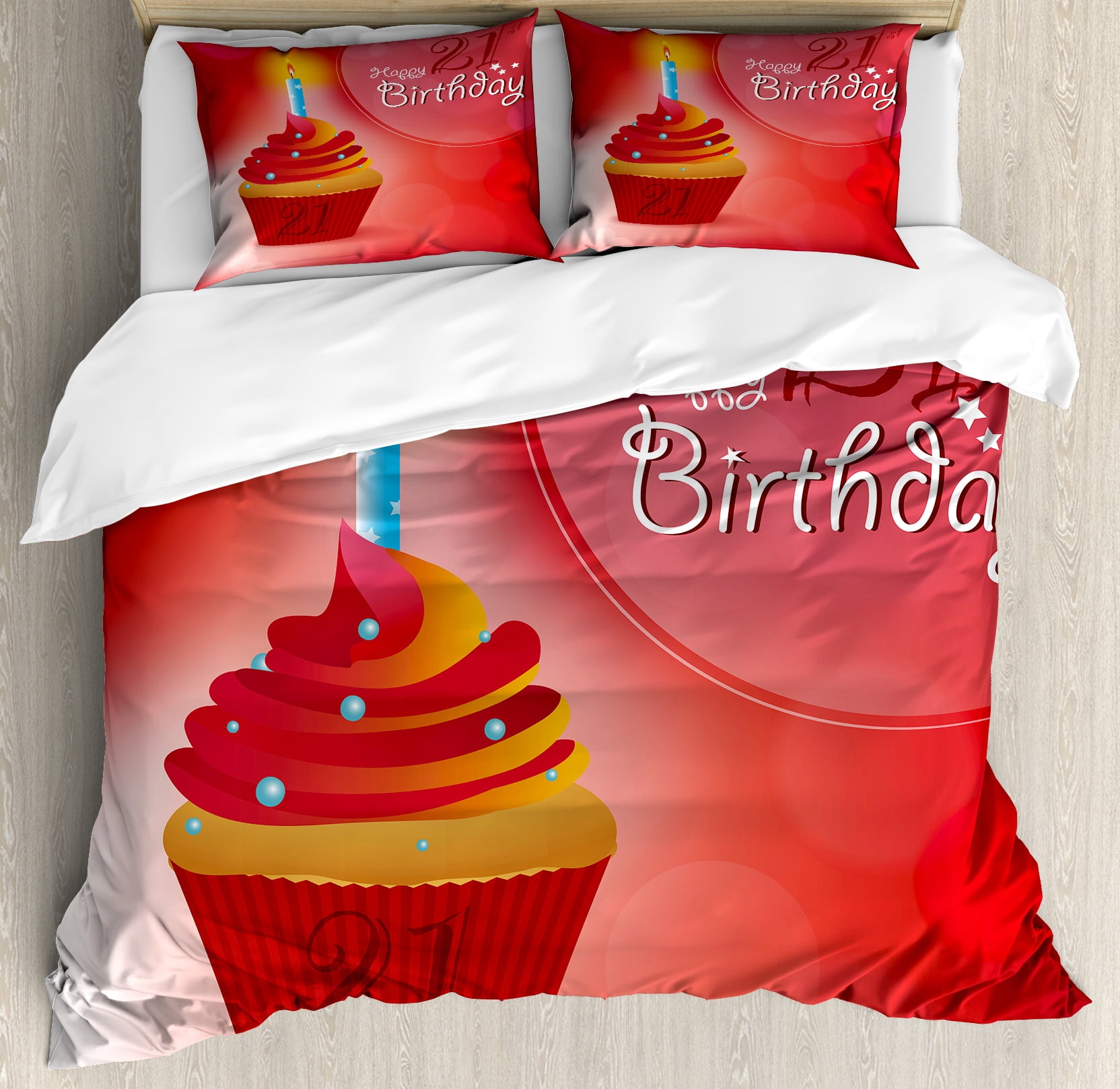21st Birthday Duvet Cover Sets, Abstract Sun Beams Backdrop Party