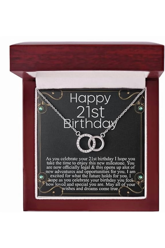 21st Birthday Gift For Her, Daughter 21st Birthday Gift Necklace, 21st Birthday Gift from Parents, 21st Birthday Gift With Message Card